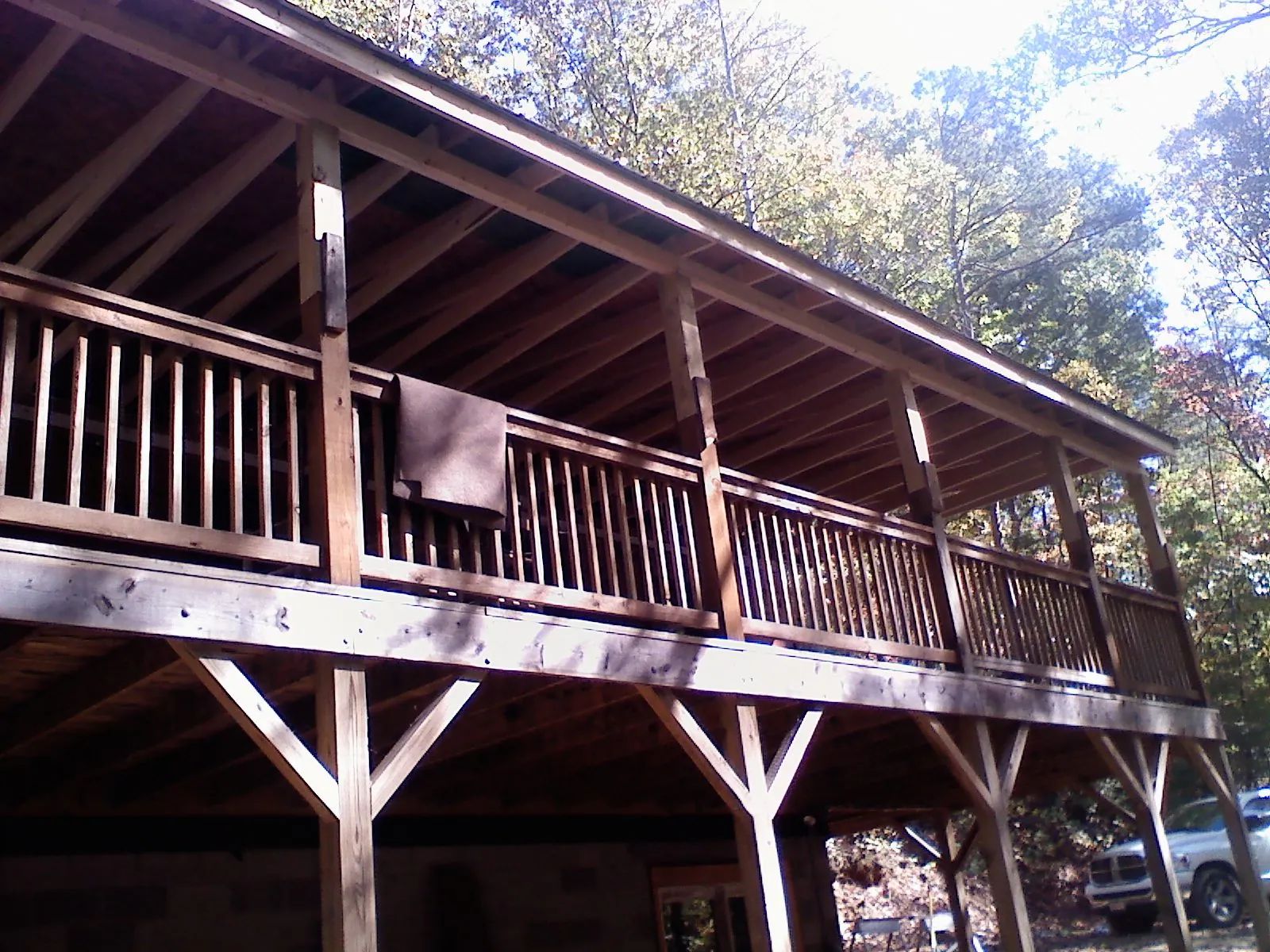 Timber framing under a new elevated porch and deck — Roof Leak Repair in Davy by Roofing Brothers